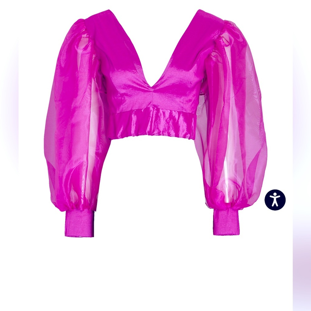 Kimberly Goldson Liyah II Crop Blouse - Size Small - Excellent Condition